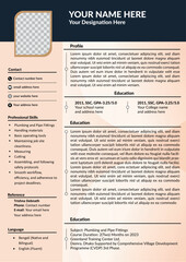 Fototapeta premium Clean and Clear Professional Business Modern, Minimalis CV Resume and Cover Letter Design Template