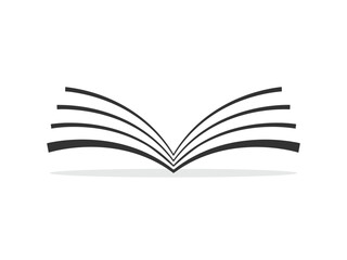 Open book icon isolated flat style.