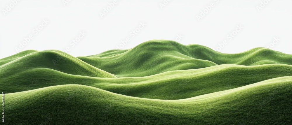 Aufkleber serene green hills landscape with soft light and smooth texture creating a peaceful and natural back