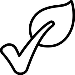 Leaf Check Mark Icon