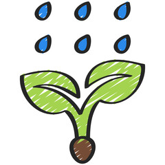 Rain On Planted Seed Icon