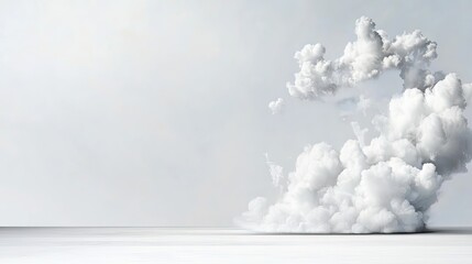 Cloud formation over tranquil white background artistic high-resolution image serene atmosphere