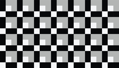 Fototapeta premium Geometric pattern square shape combination of black and gray colors. Perfect for design, printing and background