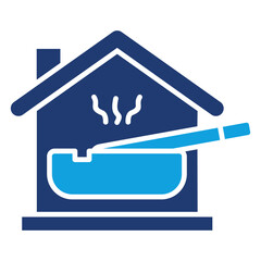 Smoking Room Solid Blue Icon