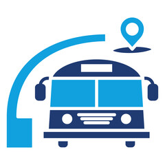Bus Station Solid Blue Icon