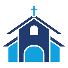 Church Solid Blue Icon