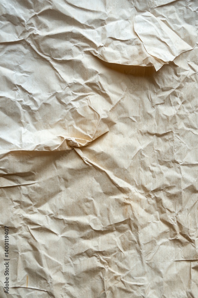 Poster crumpled paper texture background for craft projects and artistic designs with neutral tones and ele