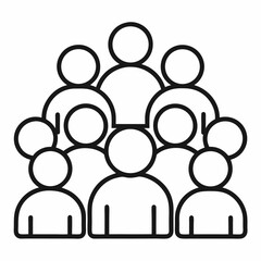 people crowd outline icon