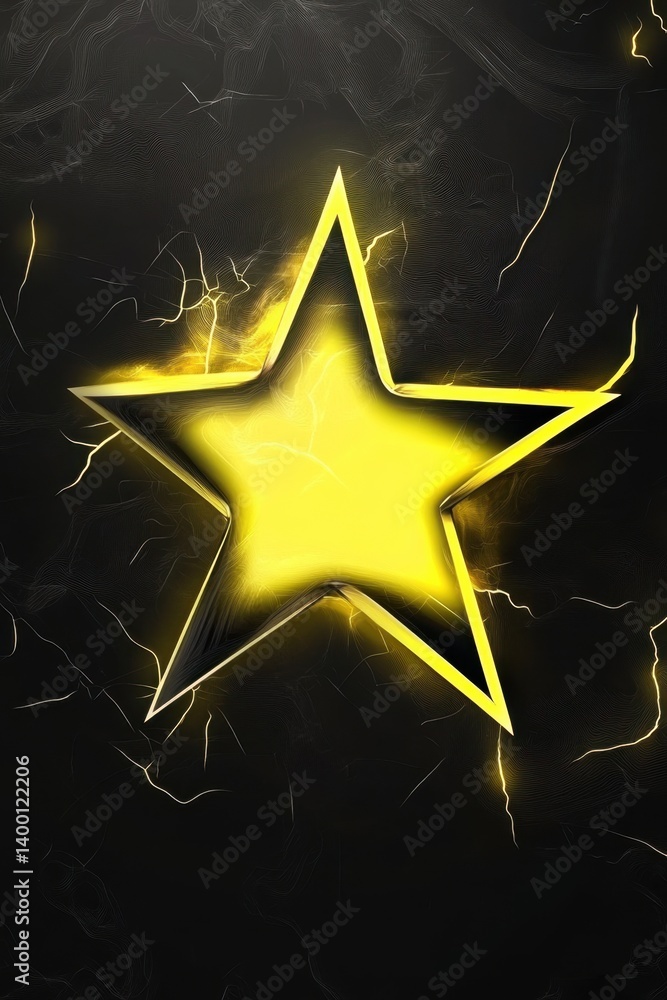 Aufkleber luminous star on dark background with lightning effect creates a dramatic and captivating visual exp