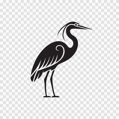 Stylized Heron/Crane Illustration – Minimal Wildlife Art