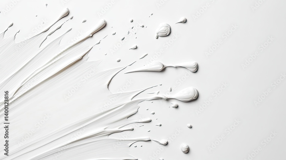 Poster dynamic white paint splash artwork studio setting abstract content creative environment close-up vie