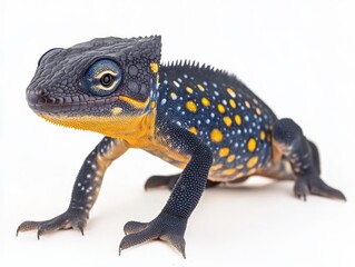 Obraz premium Colorful spotted lizard in a studio setting