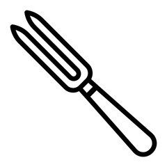 Meat Fork Vector Line Icon Design