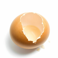 Cracked Egg on White Background