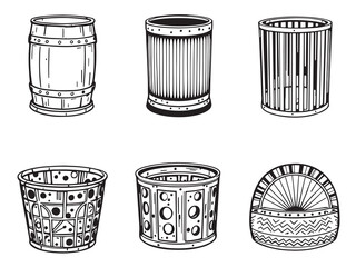 Minimalist Umbrella Stand Sketch Set