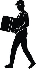 Silhouette of Delivery person with parcel