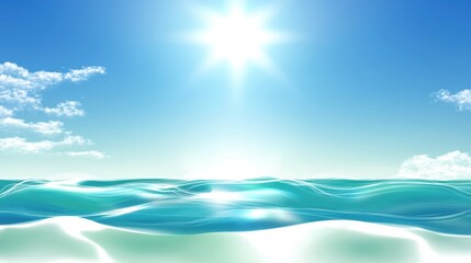 Obraz premium Sunlit waves ocean nature scene clear skies tranquil environment serene concept