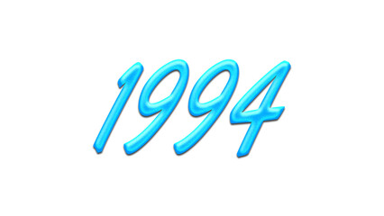 Glowing blue effect of number 1994 on white background.