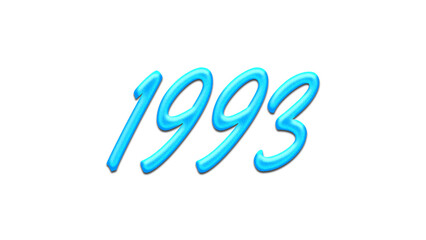 Glowing blue effect of number 1993 on white background.