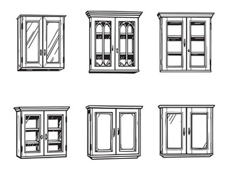 Wall Cabinet Line Art Collection