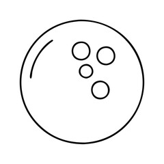Simple Line Drawing of a Bowling Ball with Four Finger Holes
