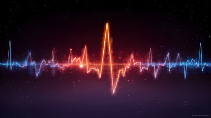 Economic Pulse" - A vibrant heartbeat line morphing into economic graphs, illuminated against a dark, starry background, detailed with neon accents that echo national colors.