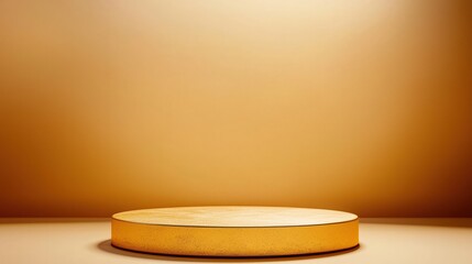 Golden pedestal illuminating an elegant abstract scene for product placement