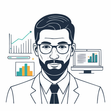Man with beard cartoon avatar