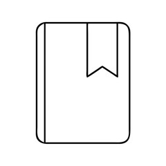 Simple Line Drawing of a Book with a Bookmark indicating Reading Progress or Saved Page