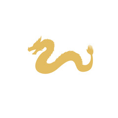 Golden chinese New Year dragon. Symbol of New Year