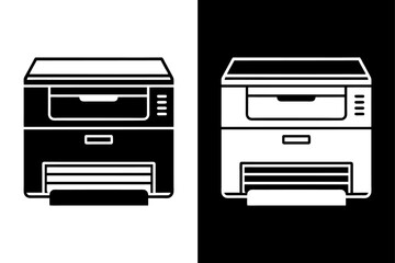 Photocopier Machine Silhouette Vector Icon – Black & White Design.