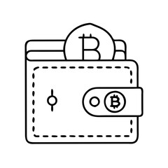 Bitcoin Wallet Illustration Digital Cryptocurrency Finance Money Savings Secure Online Banking Transaction Payment Technology