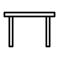 Dining Table Vector Line Icon Design