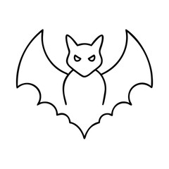 A menacing Halloween bat illustration line art drawing graphic design