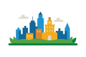 Fototapeta premium City vector on white background