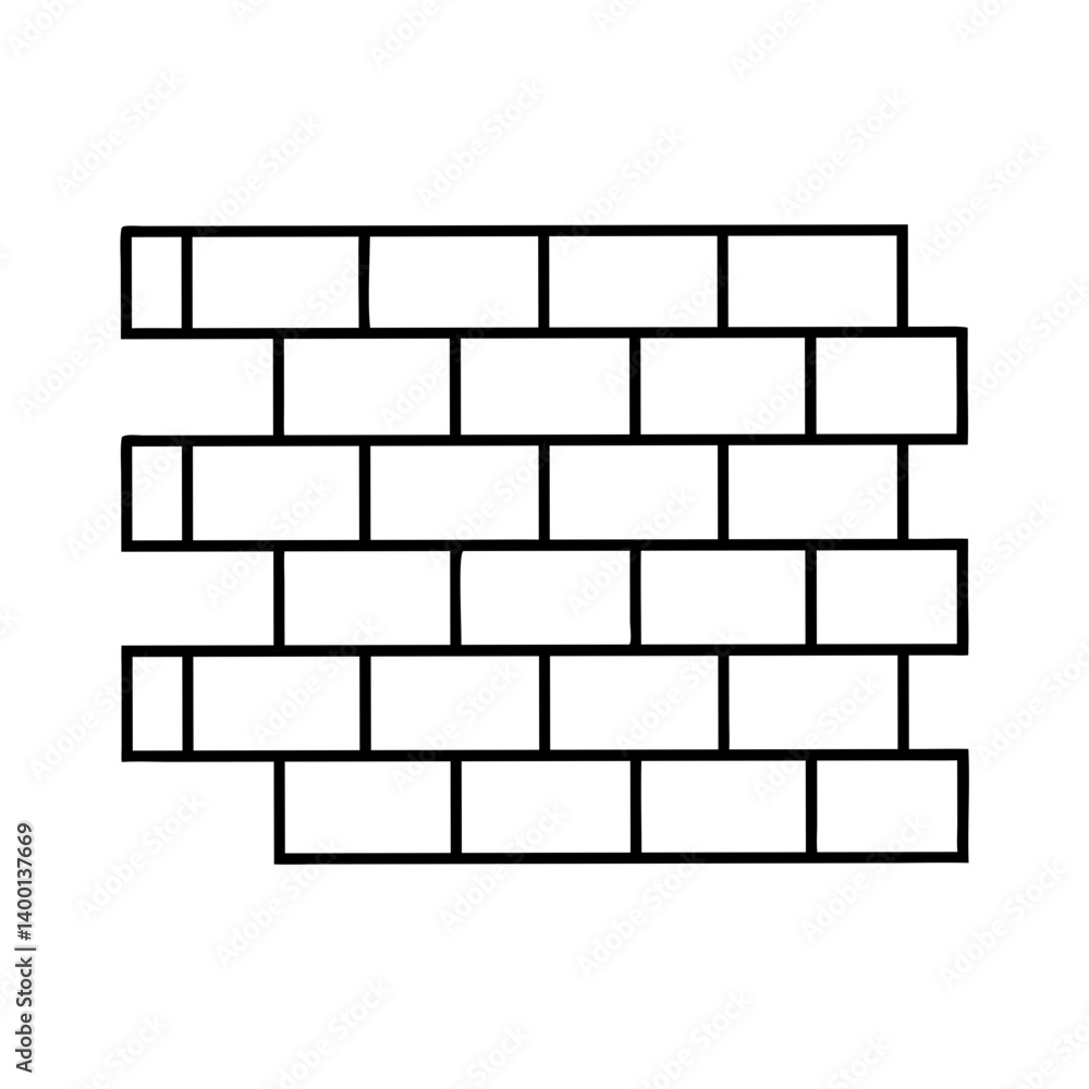 Poster simple brick wall pattern illustration graphic design element for construction building architecture