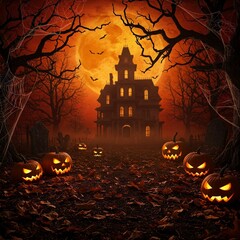 halloween pumpkin on a house