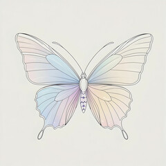 Elegant Butterfly Line Art Illustration