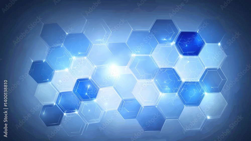 Poster innovative hexagonal design digital space graphic display futuristic environment abstract viewpoint 