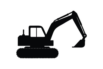 Naklejka premium Crawler excavator silhouette