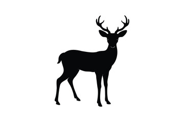 Fototapeta premium Deer silhouette on white background
