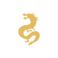 Golden chinese New Year dragon. Symbol of New Year