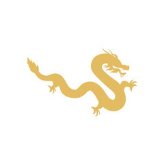 Golden chinese New Year dragon. Symbol of New Year
