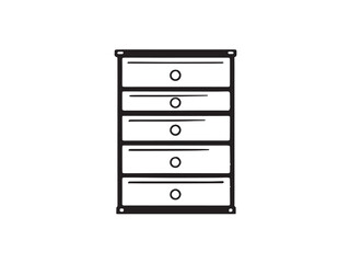 Jewelry Armoire line art vector illustration