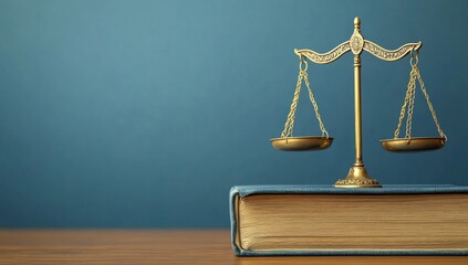 Justice scales on a book