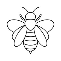 A Simple Line Drawing of a Bumblebee Honey Bee Insect