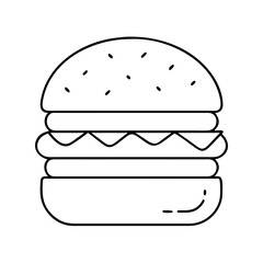 A Delicious Line Art Drawing of a Juicy Hamburger