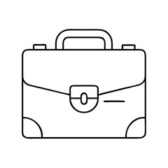 A Simple Line Drawing of a Classic Briefcase for Business Professionals