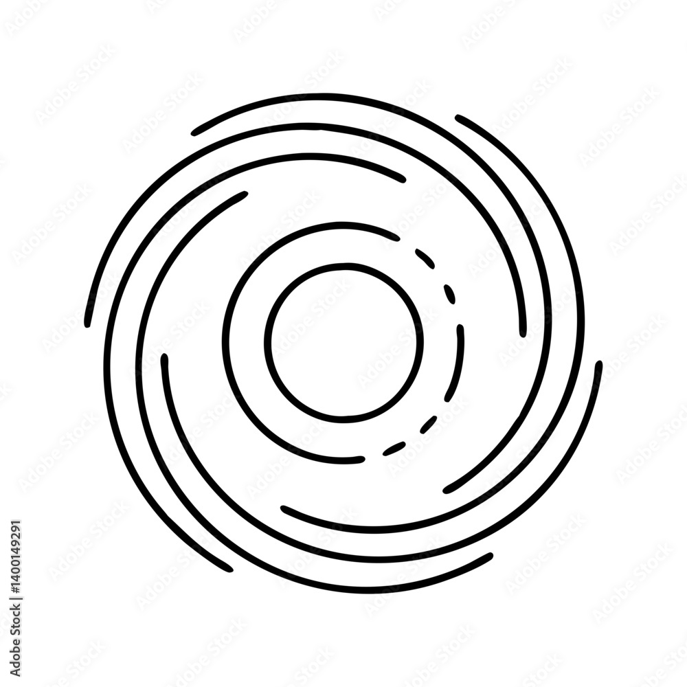 Poster abstract circular swirl design graphic element concentric rings vortex pattern technology illustrati