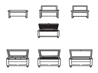 Storage Bench art vector illustration